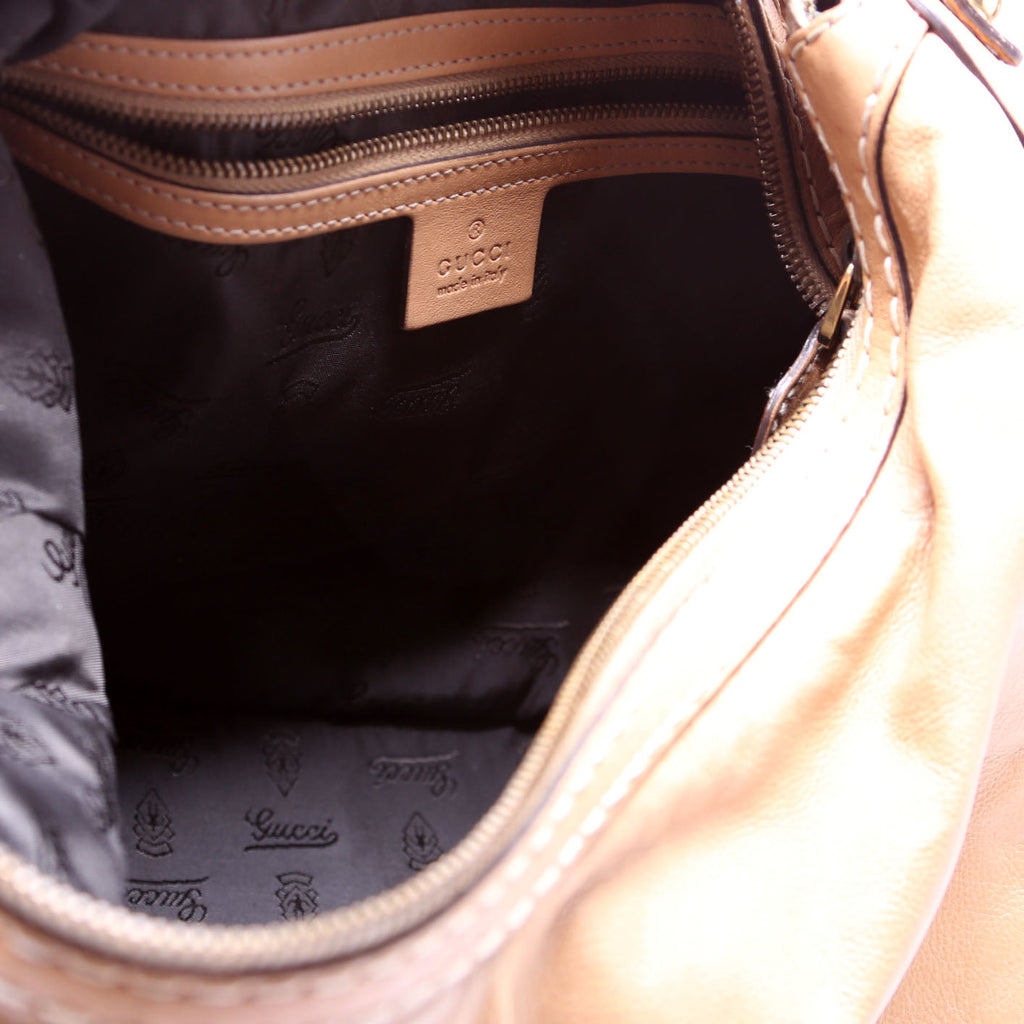 211966 Calfskin Jockey Hobo Large Tan