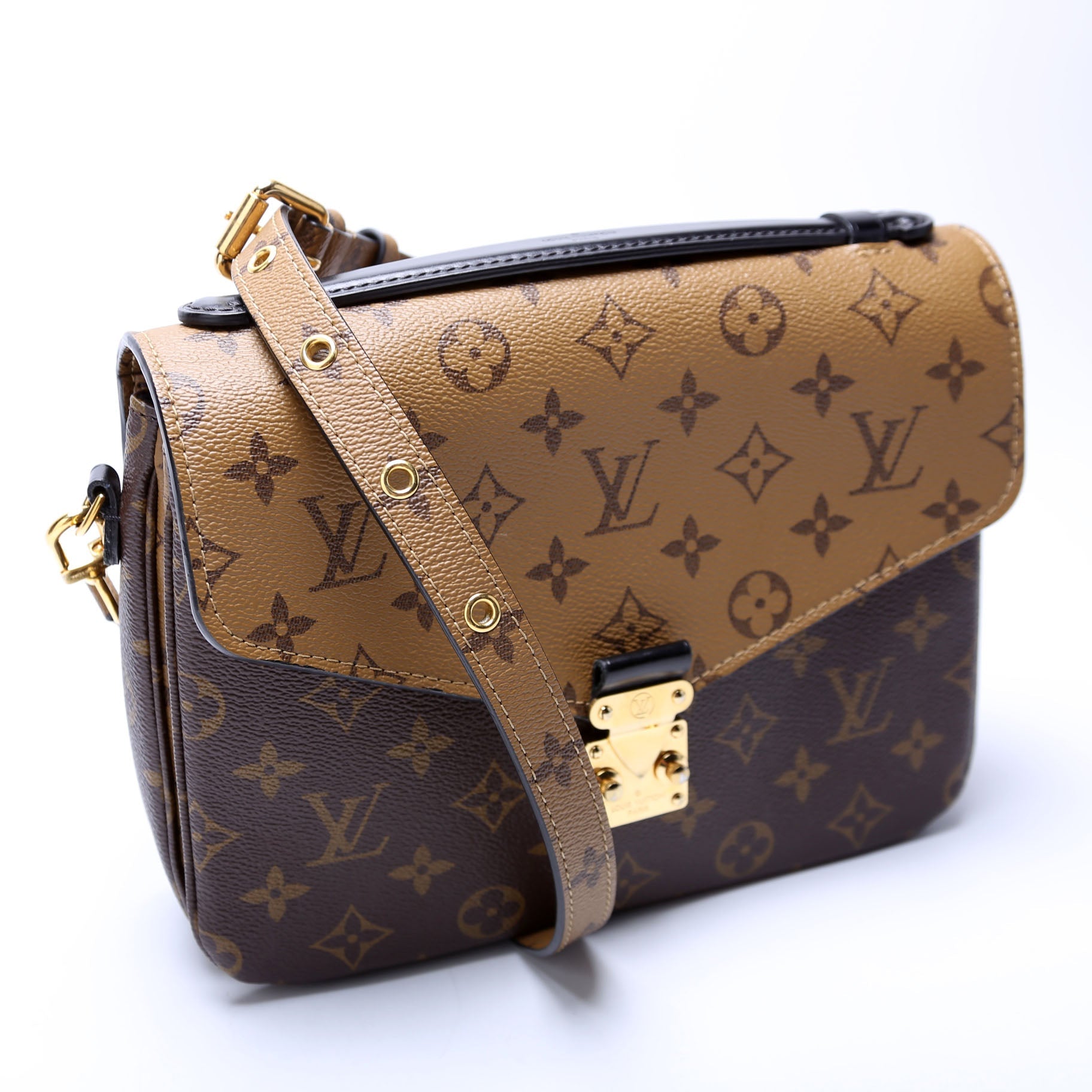Pochette Metis Reverse Monogram Brown/Black/Gold