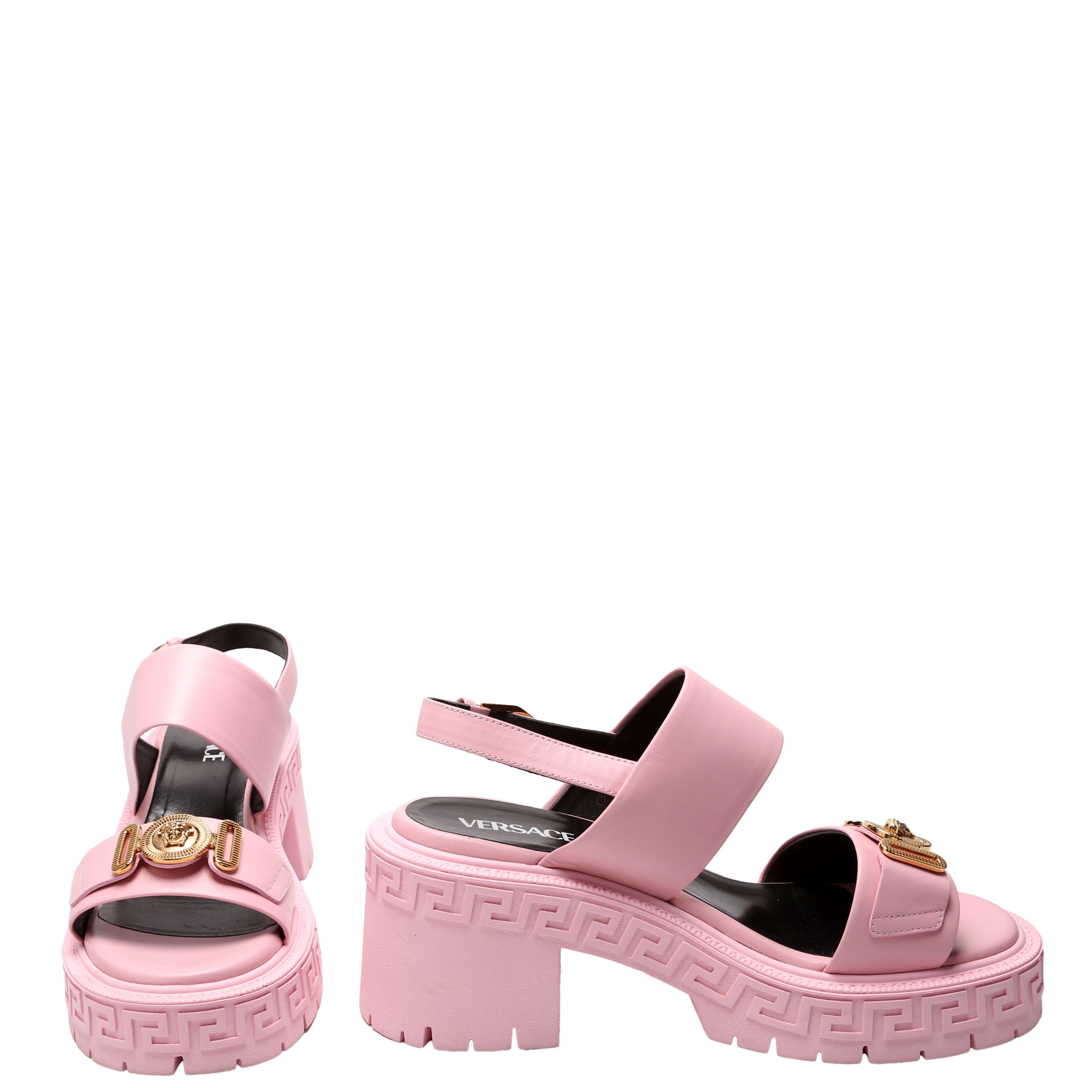 Medusa Biggie Slingback Platform sandals Size 41 Pink/Gold