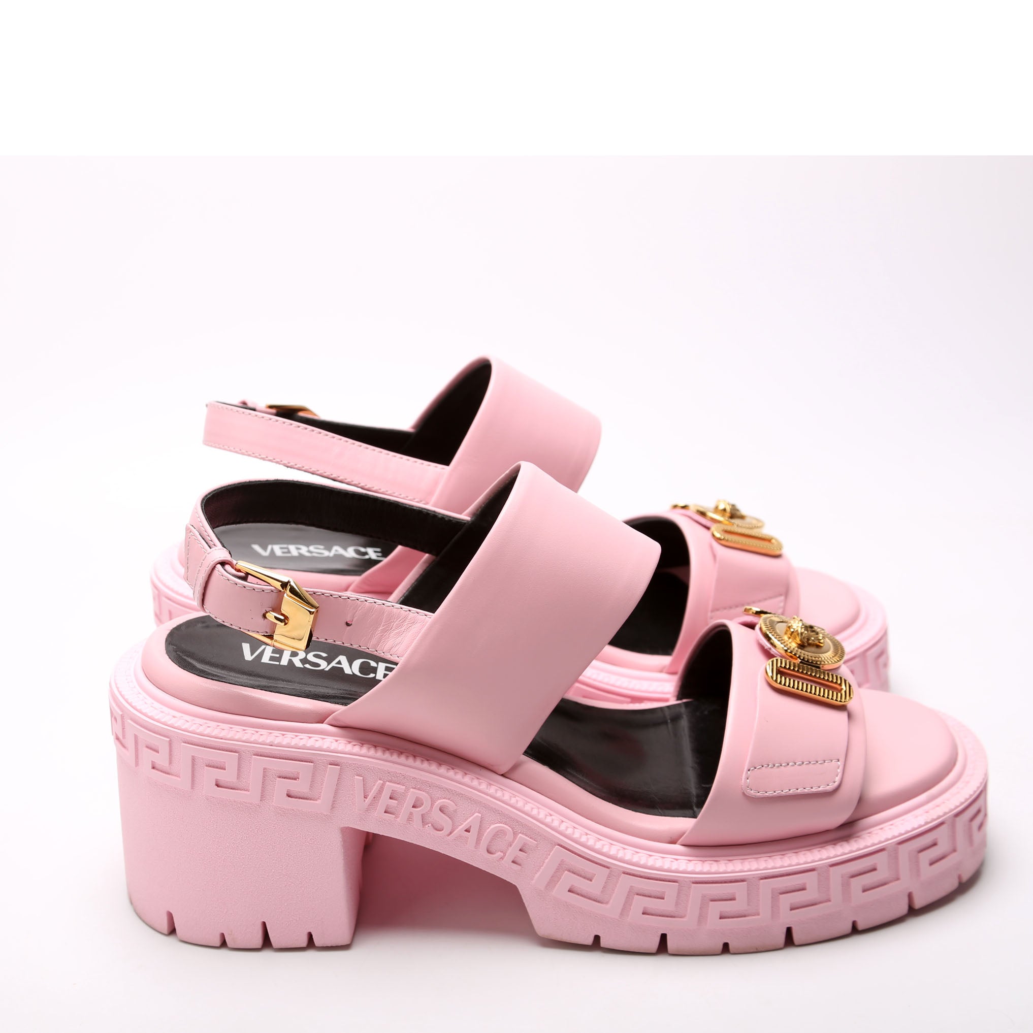 Medusa Biggie Slingback Platform sandals Size 41 Pink/Gold