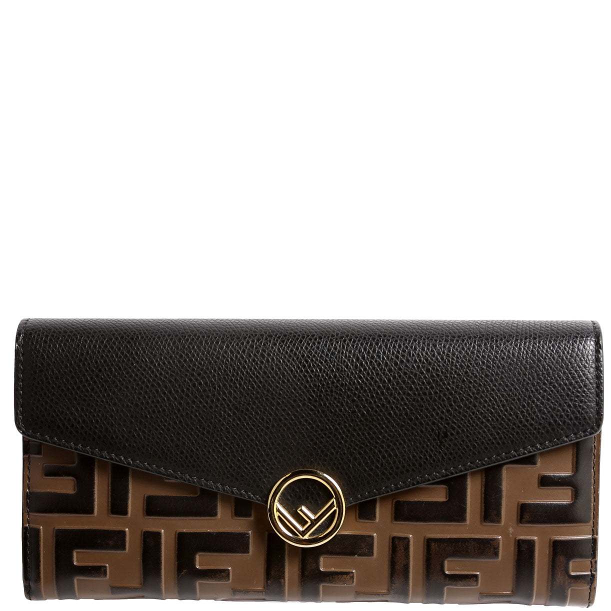 8M0251 F Is Fendi Flap Wallet Black/Brown