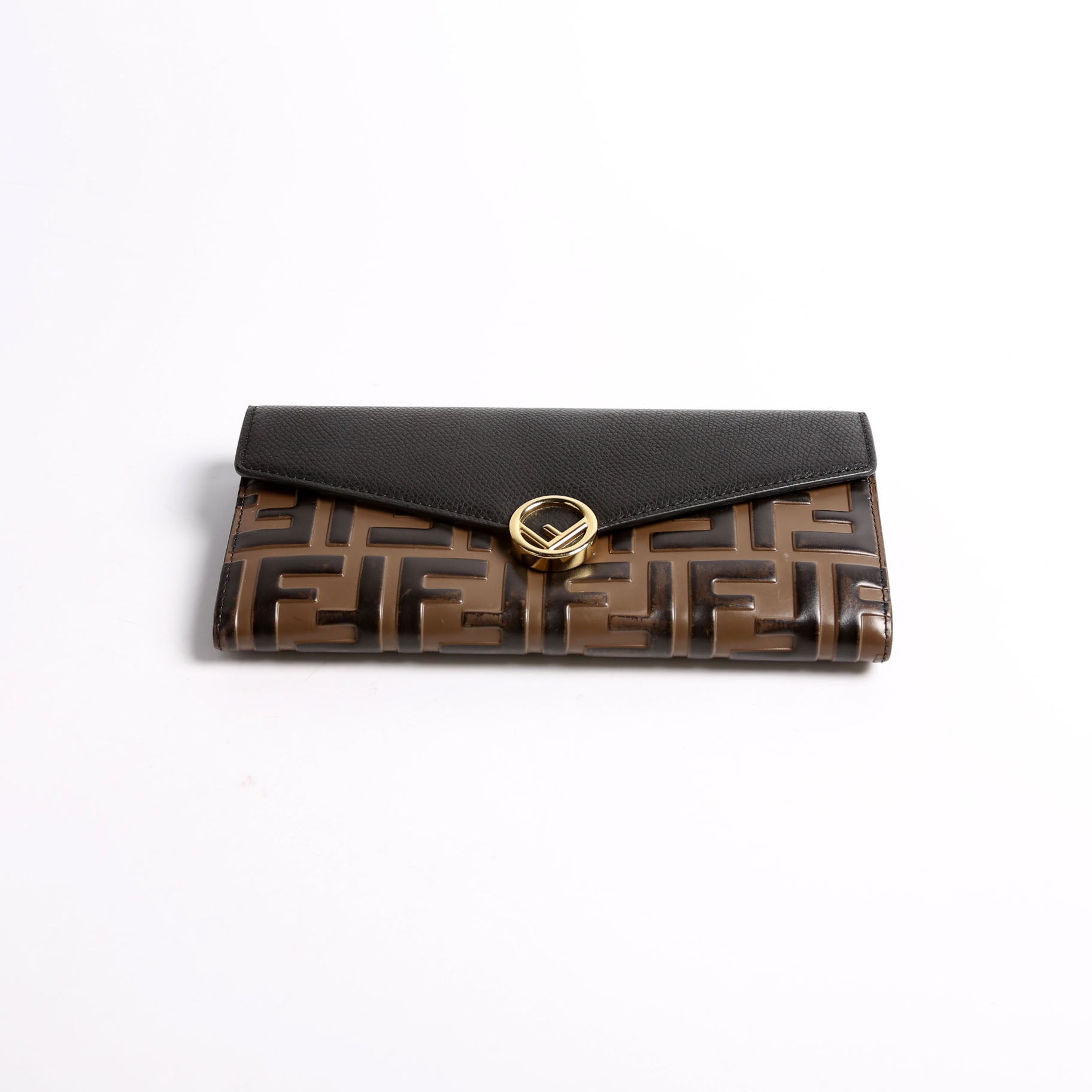8M0251 F Is Fendi Flap Wallet Black/Brown