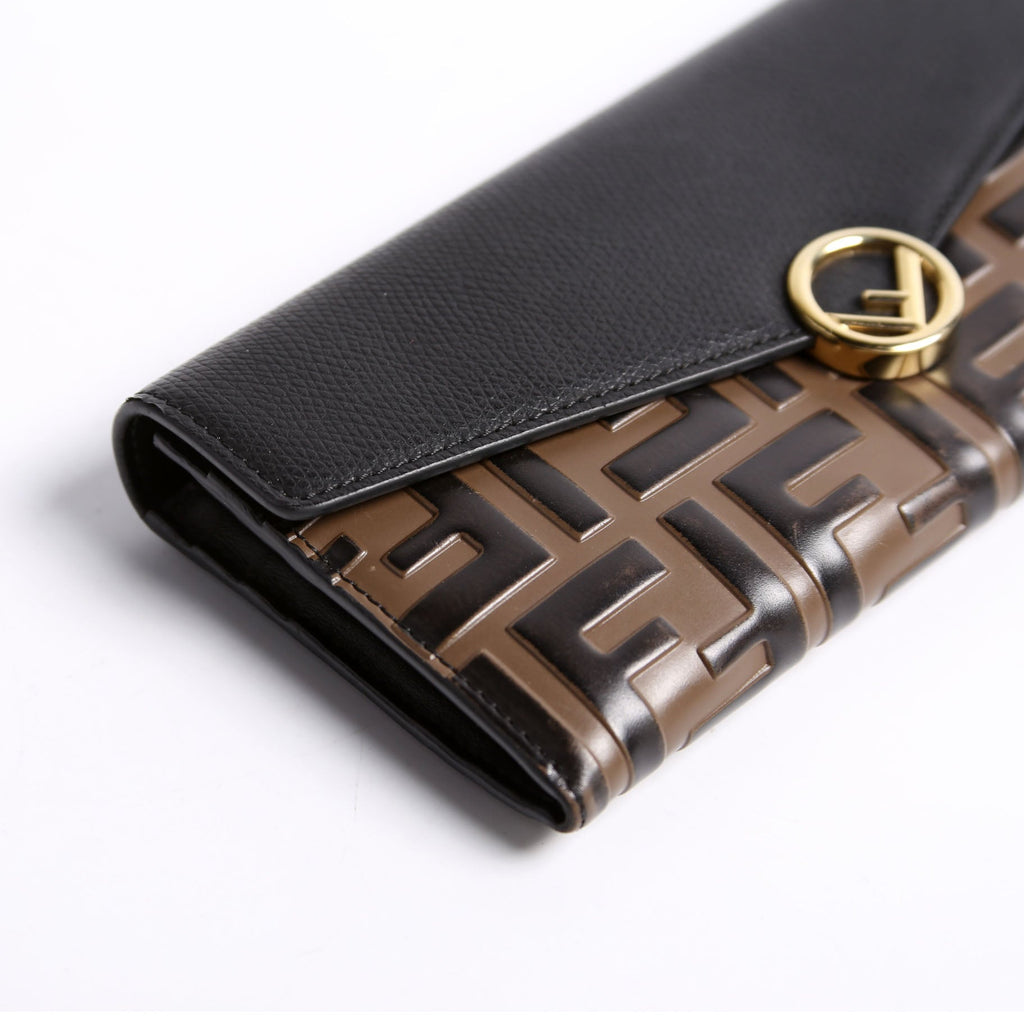 8M0251 F Is Fendi Flap Wallet Black/Brown