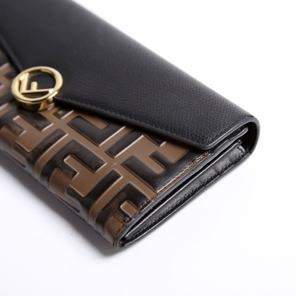 8M0251 F Is Fendi Flap Wallet Black/Brown