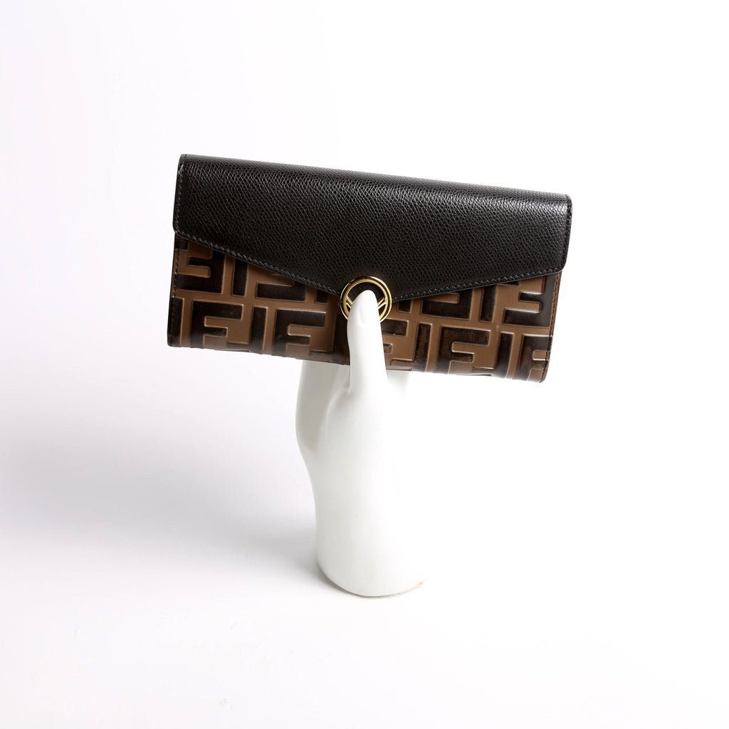8M0251 F Is Fendi Flap Wallet Black/Brown