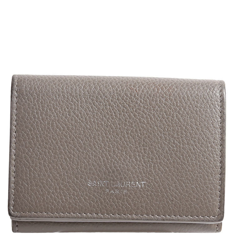 SAINT LAURENT Trifold Compact Wallet 459784 Taupe