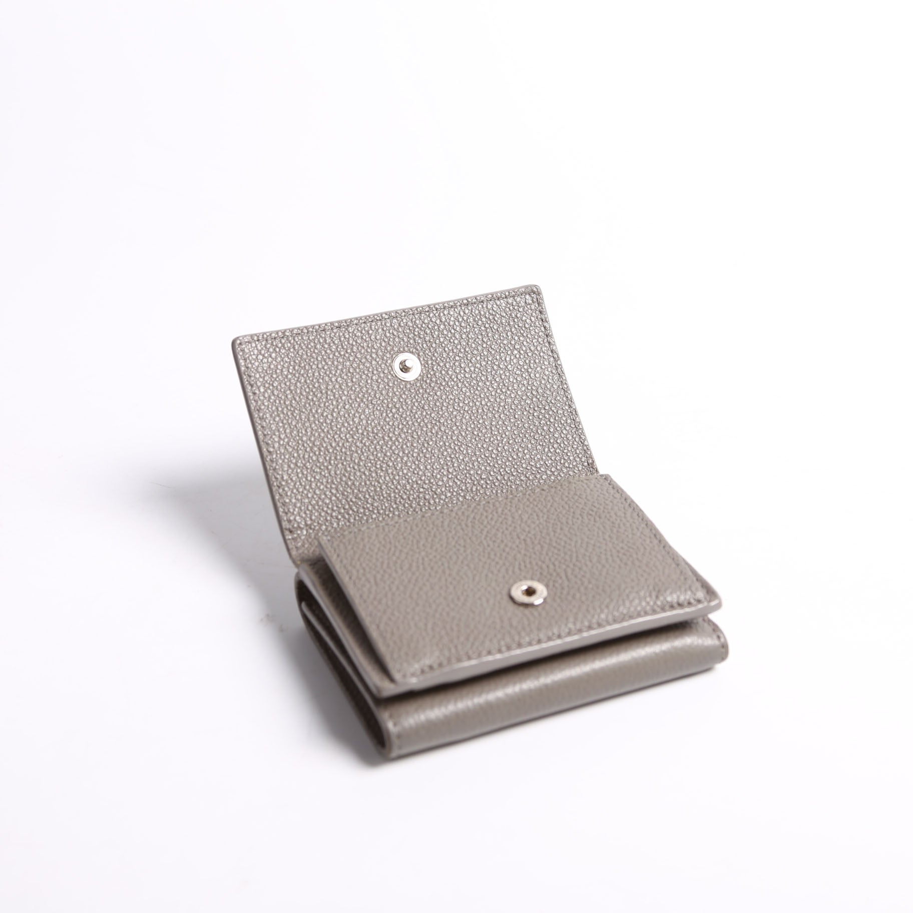 SAINT LAURENT Trifold Compact Wallet 459784 Taupe