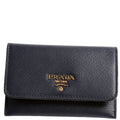 1MC362 Saffiano Metal Card Holder Navy