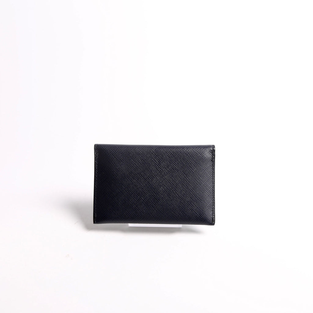 1MC362 Saffiano Metal Card Holder Navy