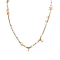 Enamel CC Pearl Long Necklace Pearl/Gold