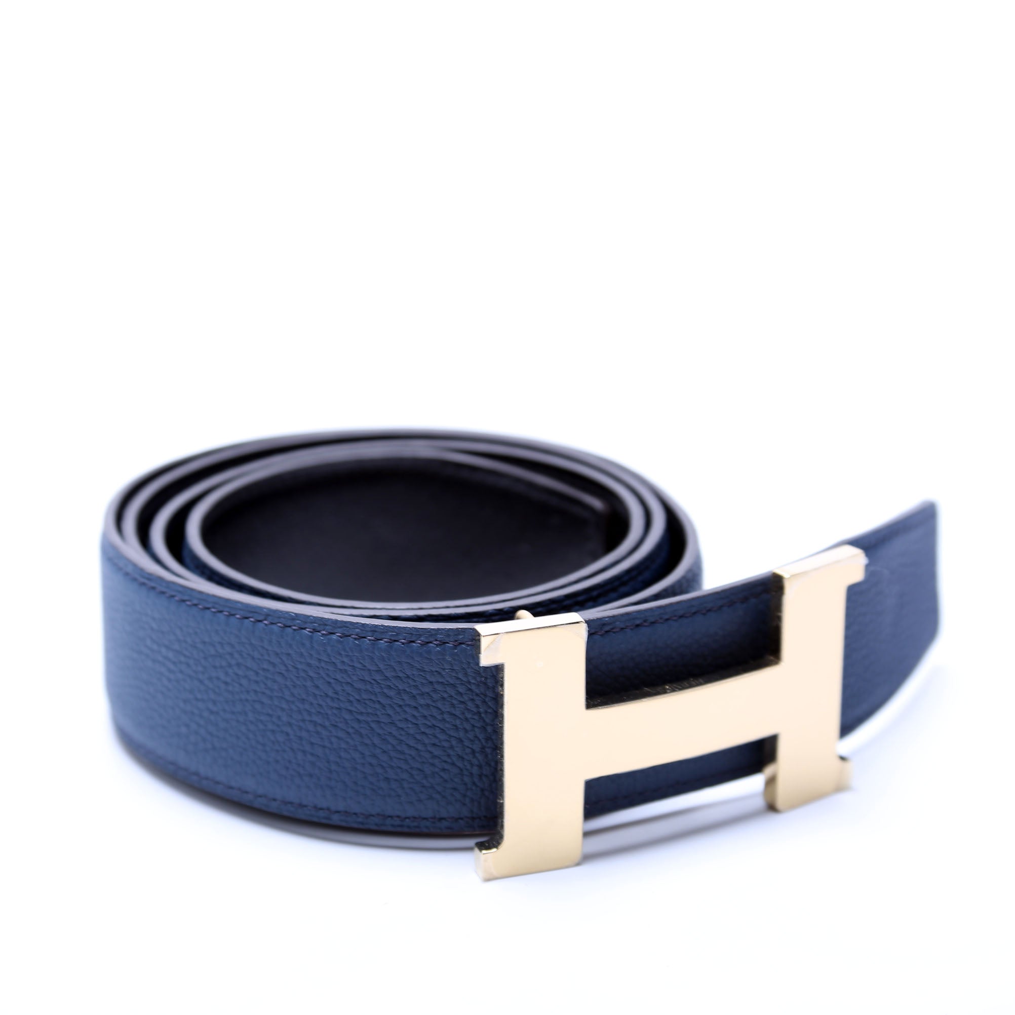 Constance H 40MM Reversible Leather Belt Size 100 Navy/Black