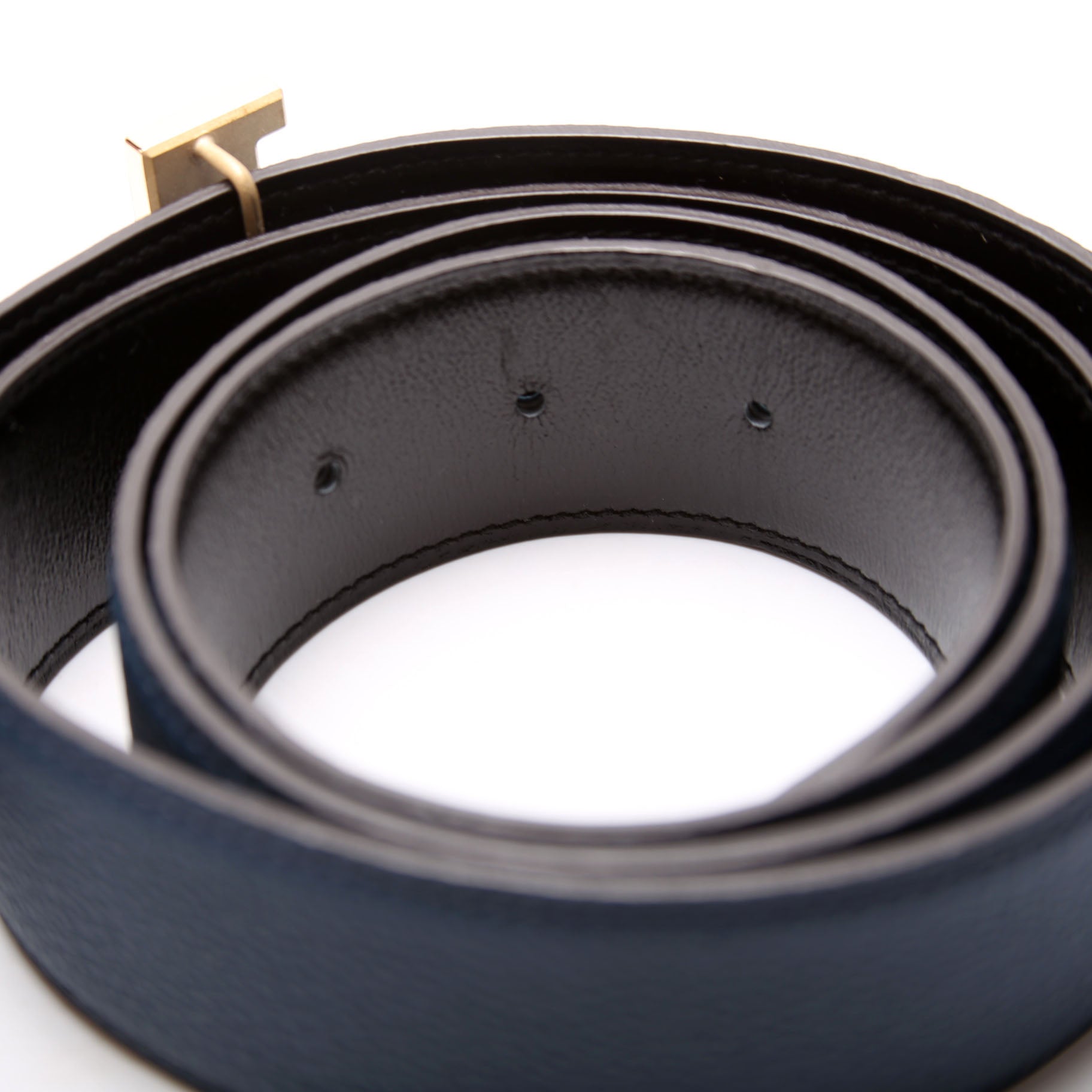 Constance H 40MM Reversible Leather Belt Size 100 Navy/Black