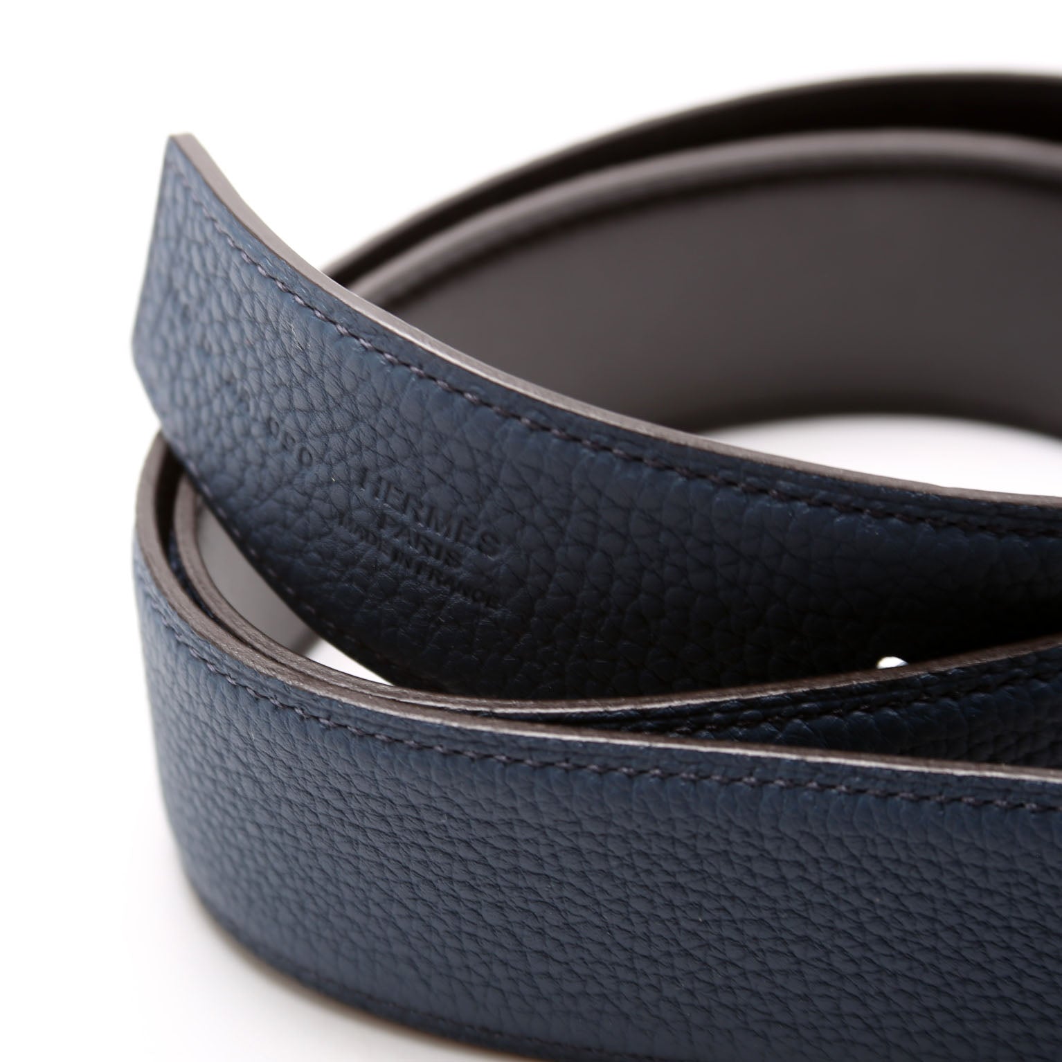 Constance H 40MM Reversible Leather Belt Size 100 Navy/Black