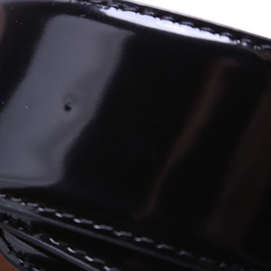 Crystal Logo Buckle Patent Belt Size 90/36 Black