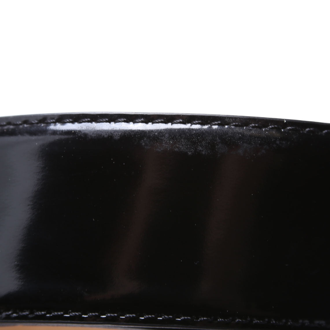 Crystal Logo Buckle Patent Belt Size 90/36 Black