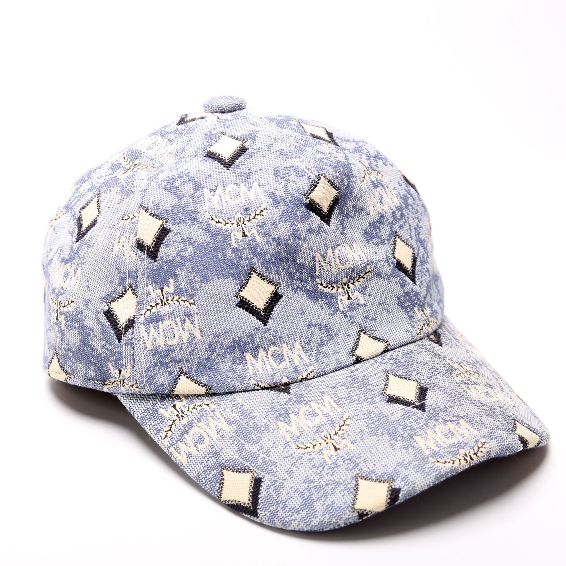 Vintage Jacquard One Size Hat Blue/Beige