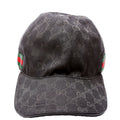 200035 GG Canvas Web Cap Hat Size Large Black