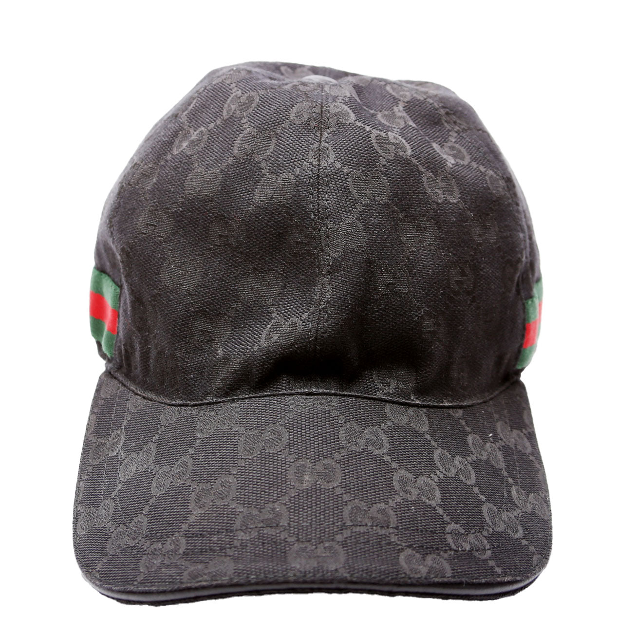 200035 GG Canvas Web Cap Hat Size Large Black