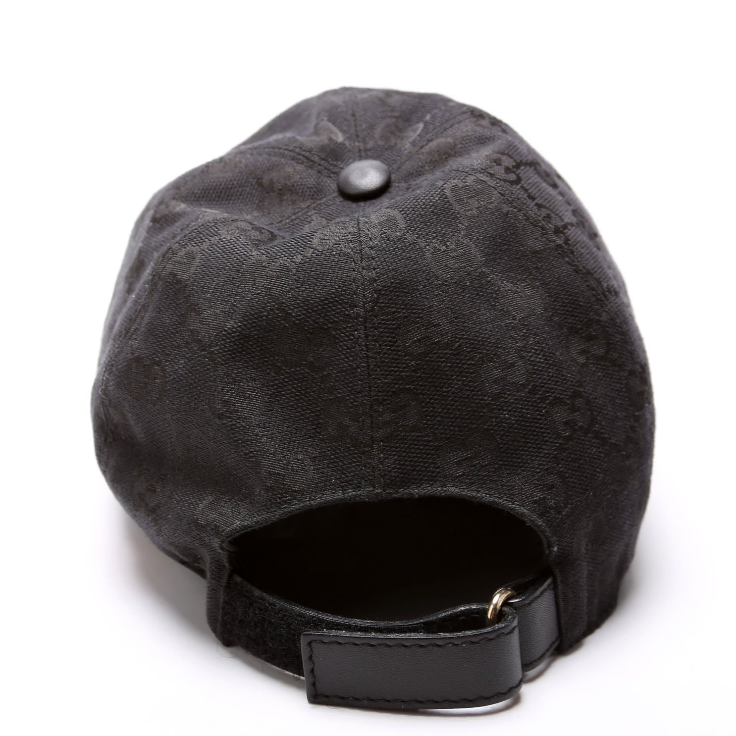 200035 GG Canvas Web Cap Hat Size Large Black