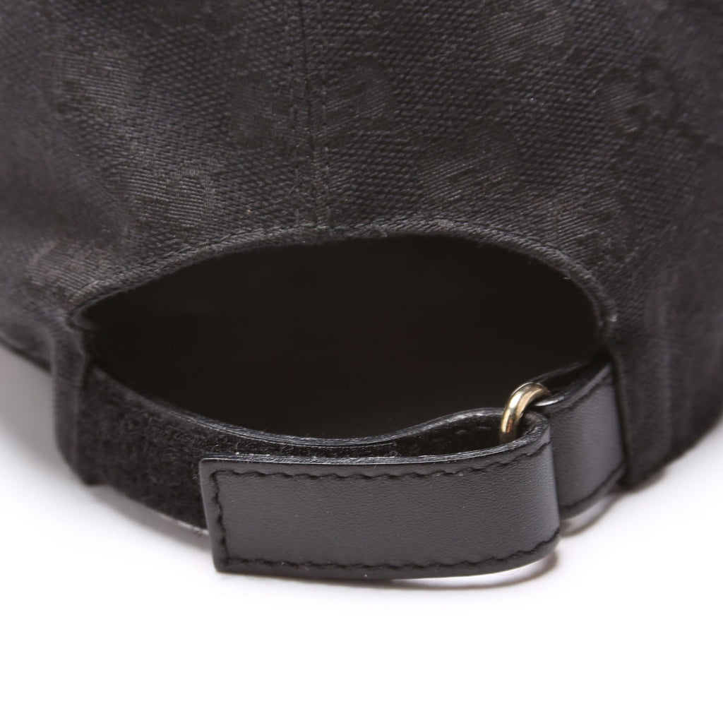 200035 GG Canvas Web Cap Hat Size Large Black