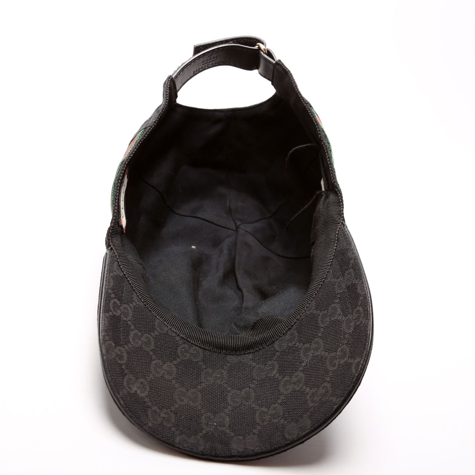 200035 GG Canvas Web Cap Hat Size Large Black
