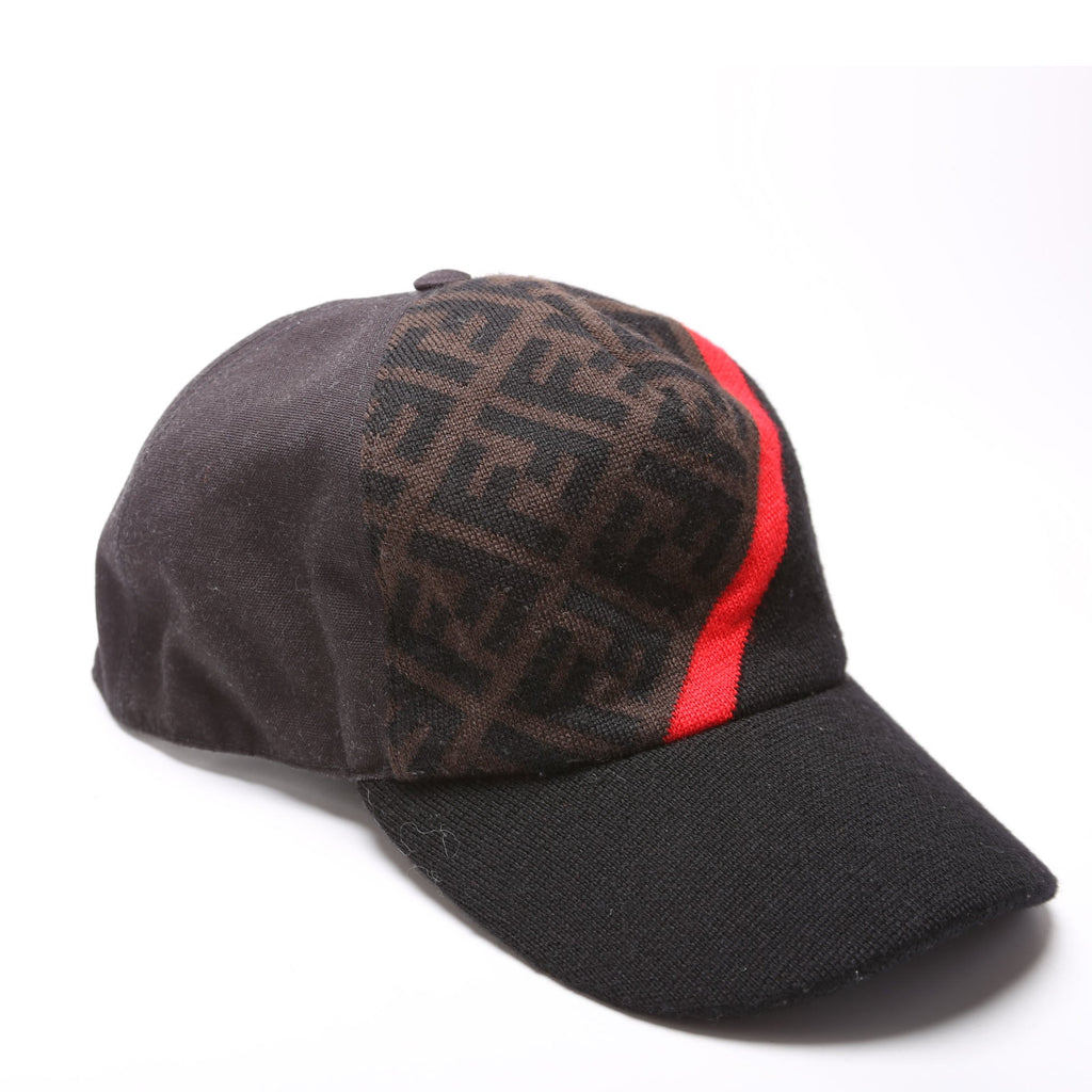 FXQ768 Wool FF Zucca Cap Hat Size 58 Black/Brown