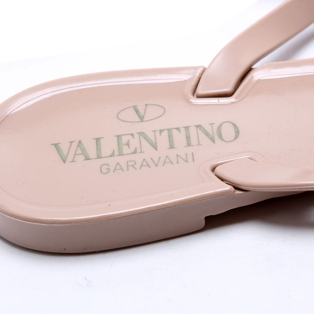 Rockstud Jelly Flip Flops Size 38 Beige