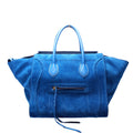 Suede Luggage Bag Blue