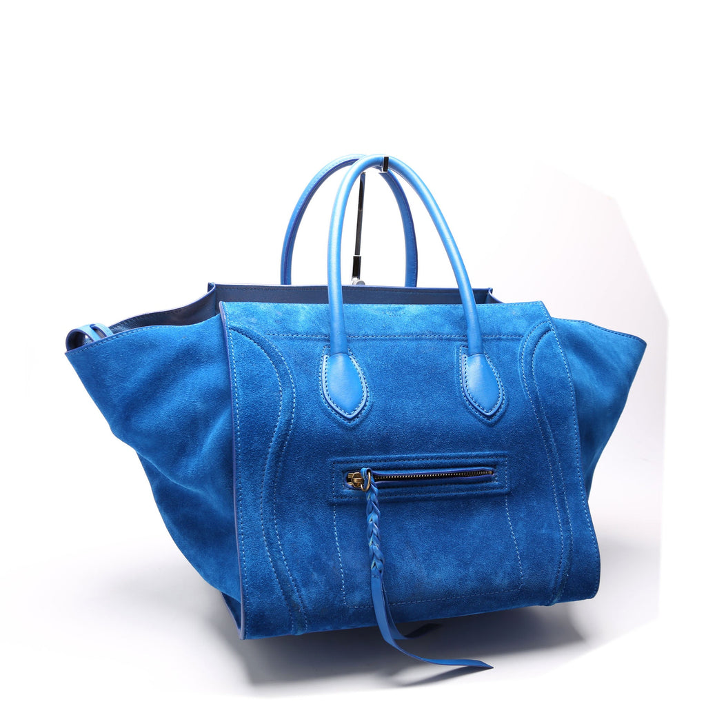 Suede Luggage Bag Blue