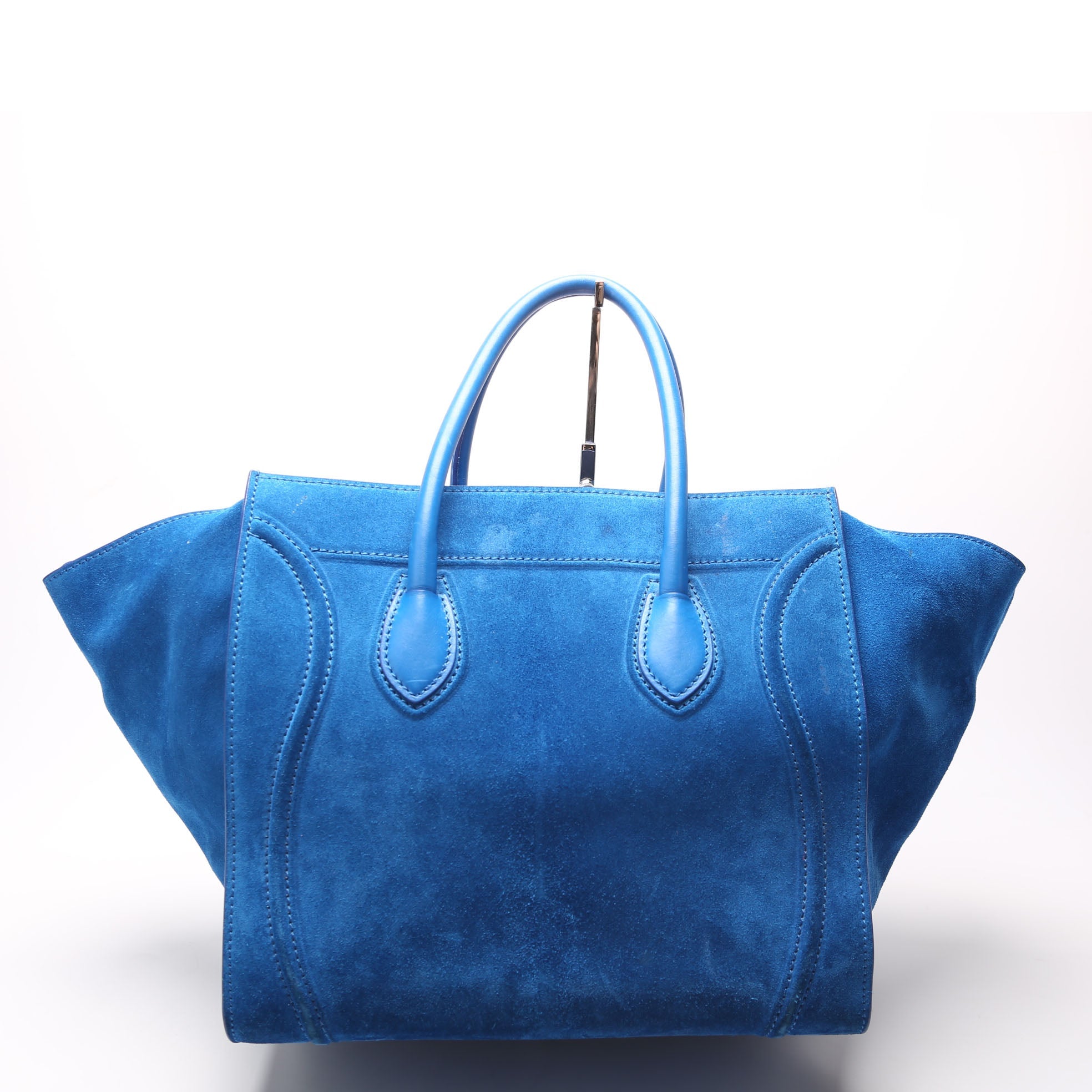 Suede Luggage Bag Blue