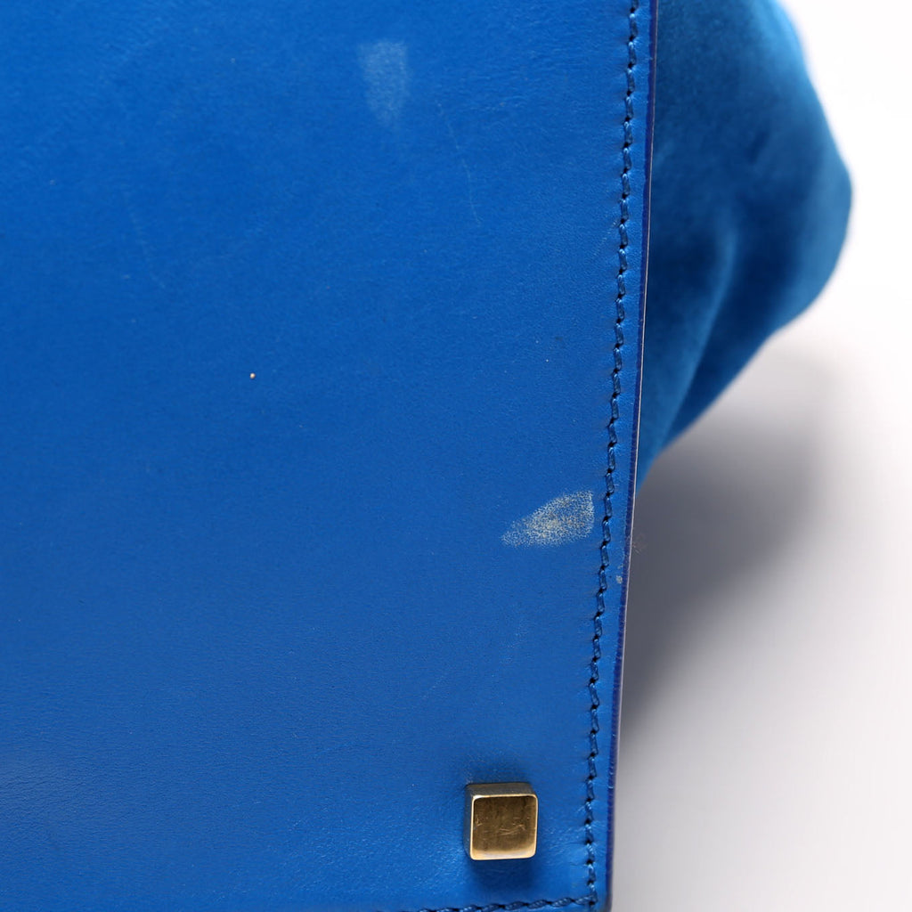 Suede Luggage Bag Blue