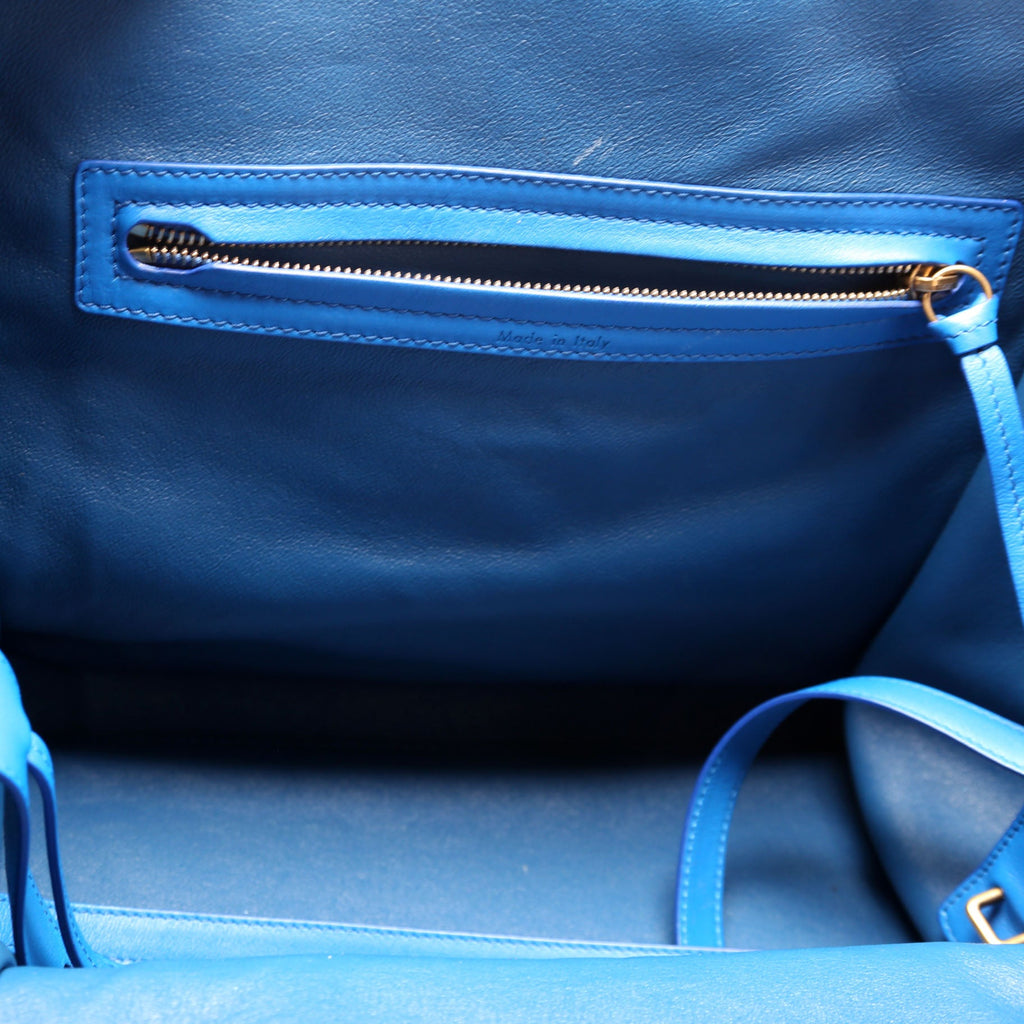 Suede Luggage Bag Blue