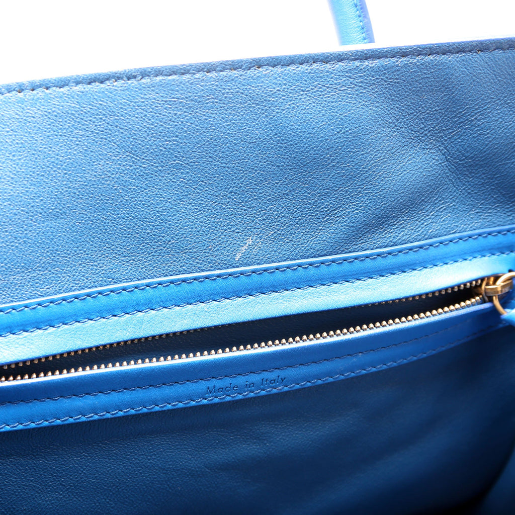 Suede Luggage Bag Blue