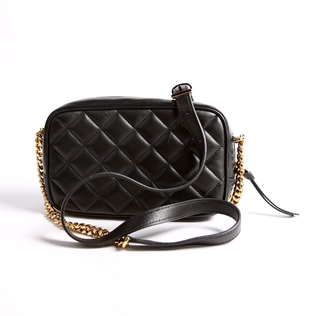 La Medusa Quilted Leather Small Camera Bag Black