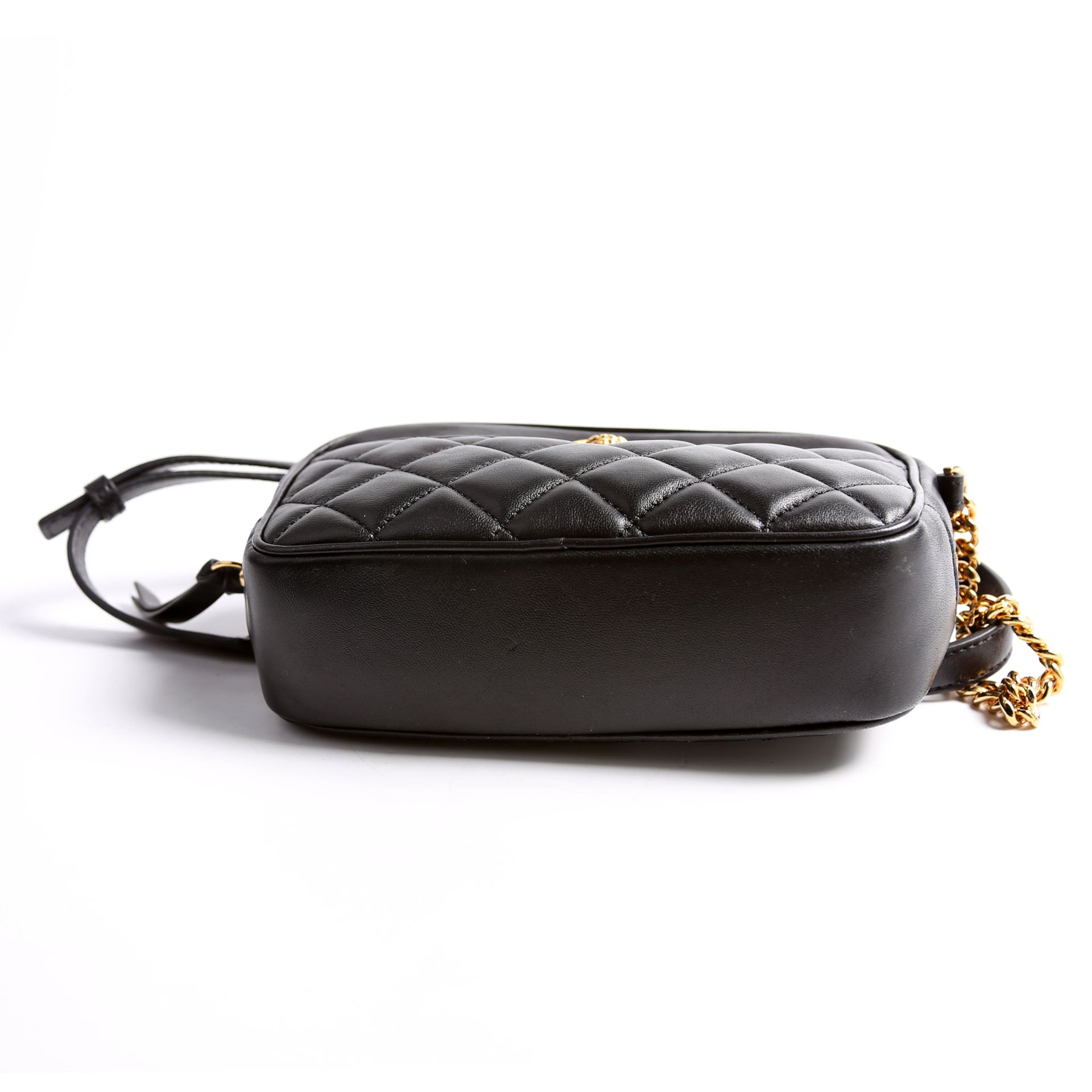 La Medusa Quilted Leather Small Camera Bag Black