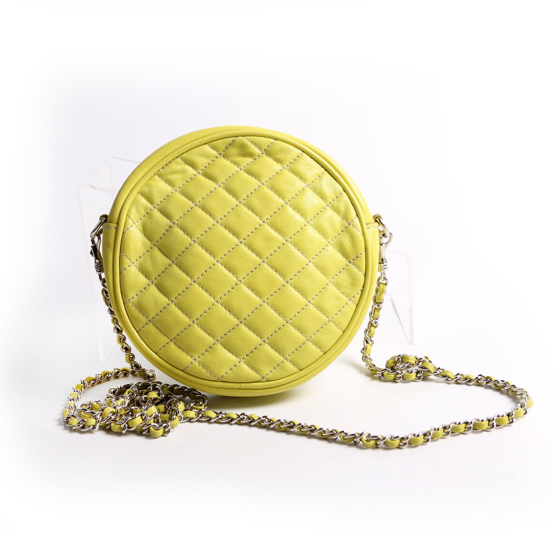 D&G Round Quilted Crossbody Lime Green