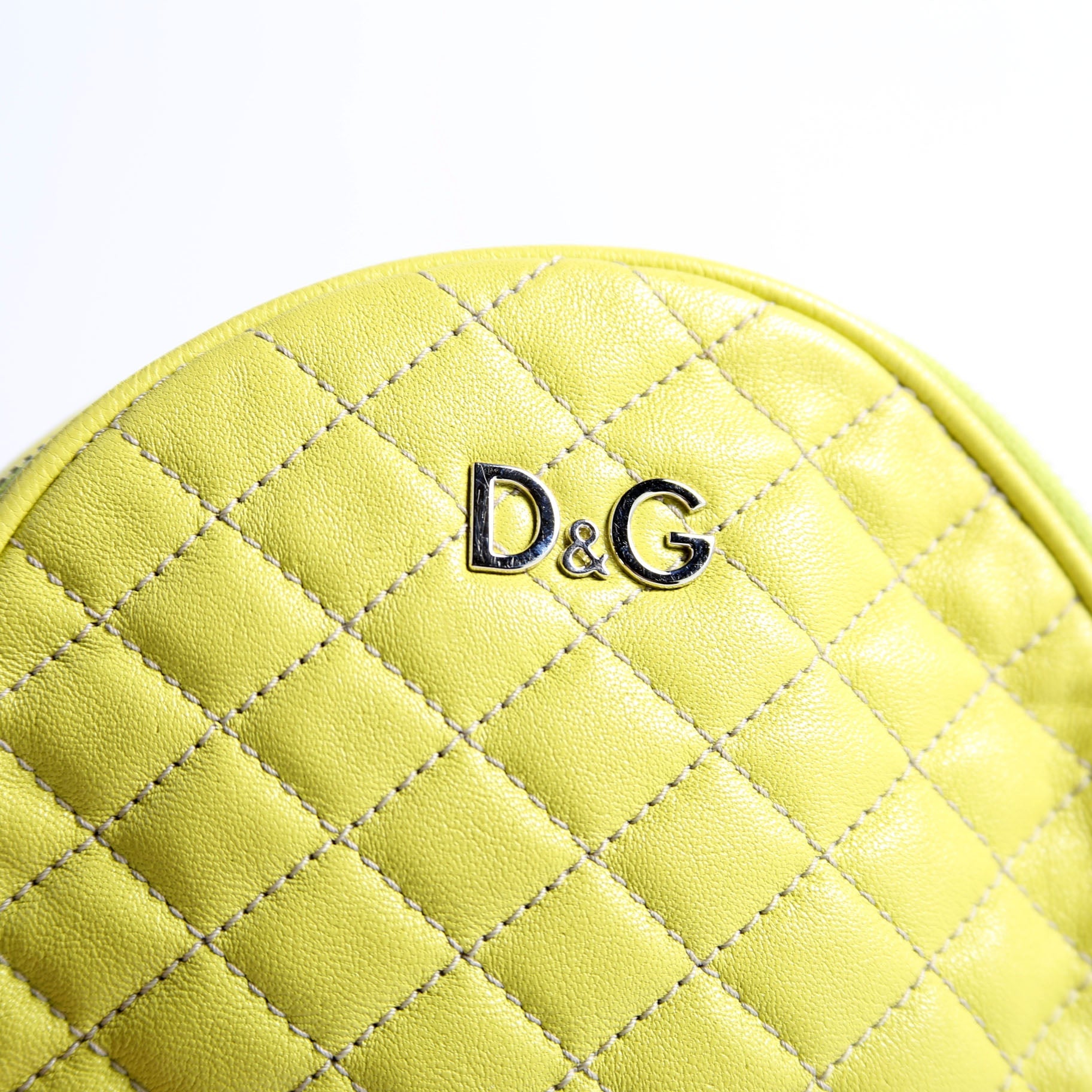D&G Round Quilted Crossbody Lime Green