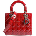 Lady Dior Medium Patent Red