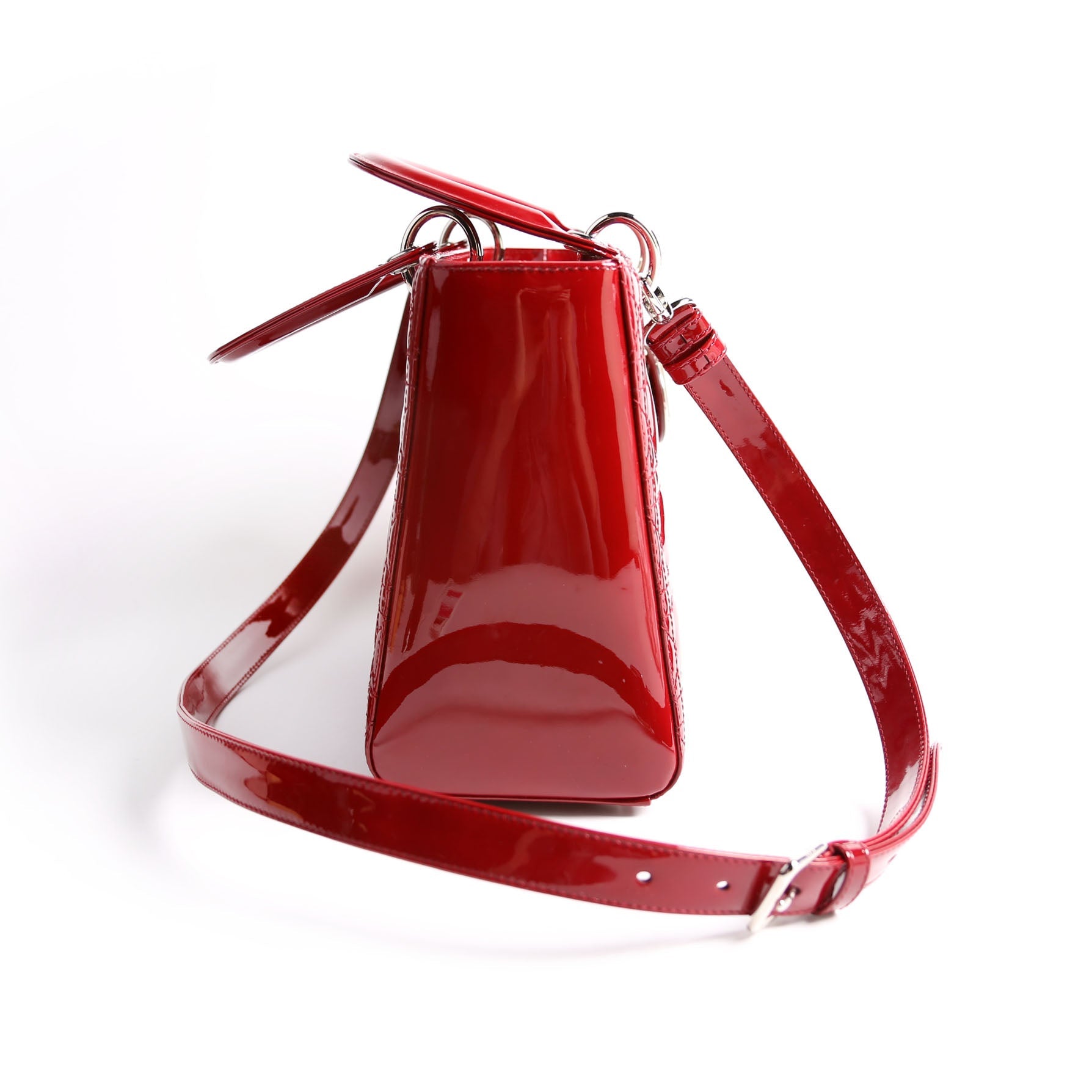 Lady Dior Medium Patent Red
