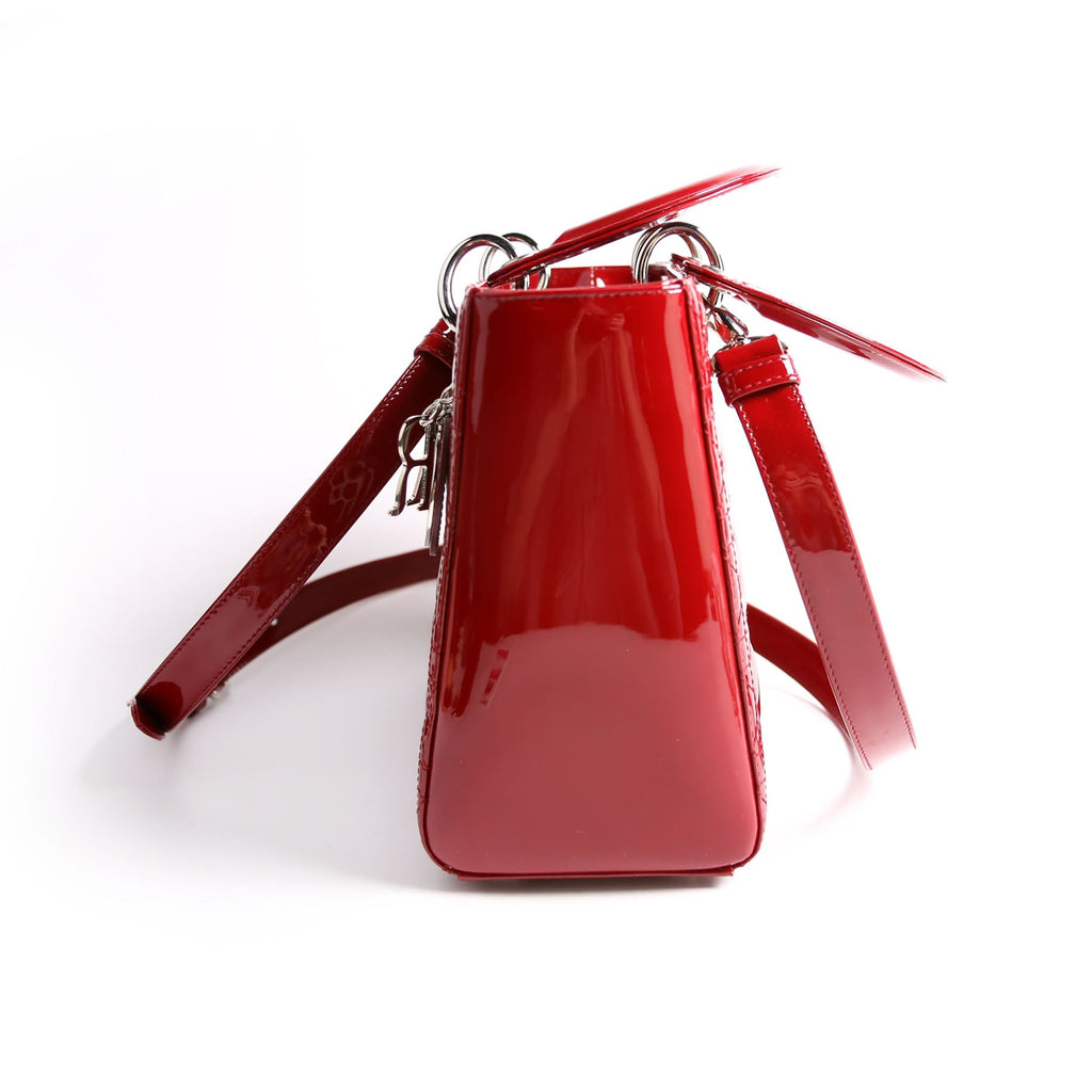 Lady Dior Medium Patent Red