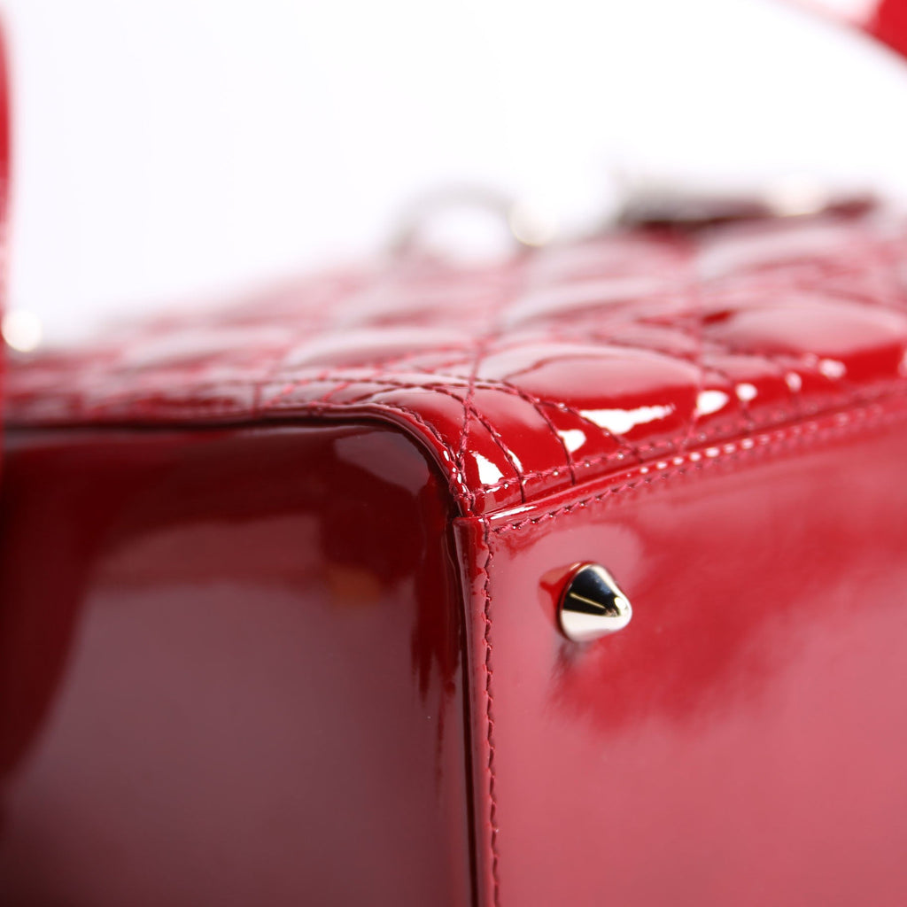 Lady Dior Medium Patent Red