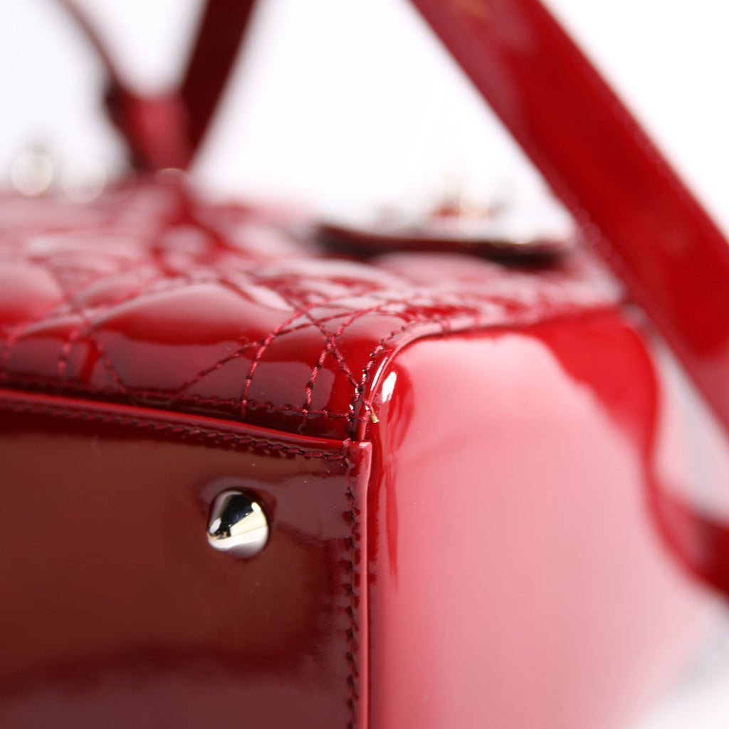 Lady Dior Medium Patent Red