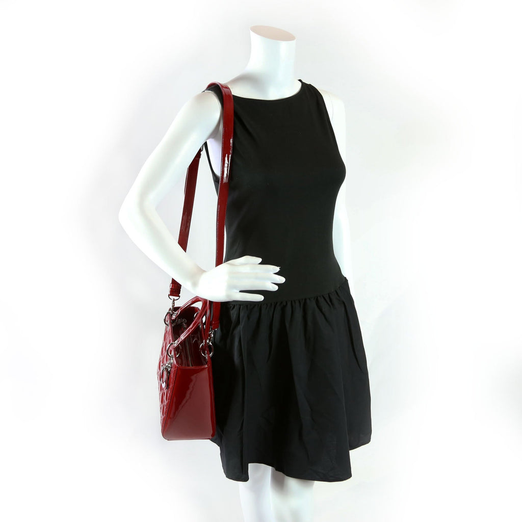 Lady Dior Medium Patent Red