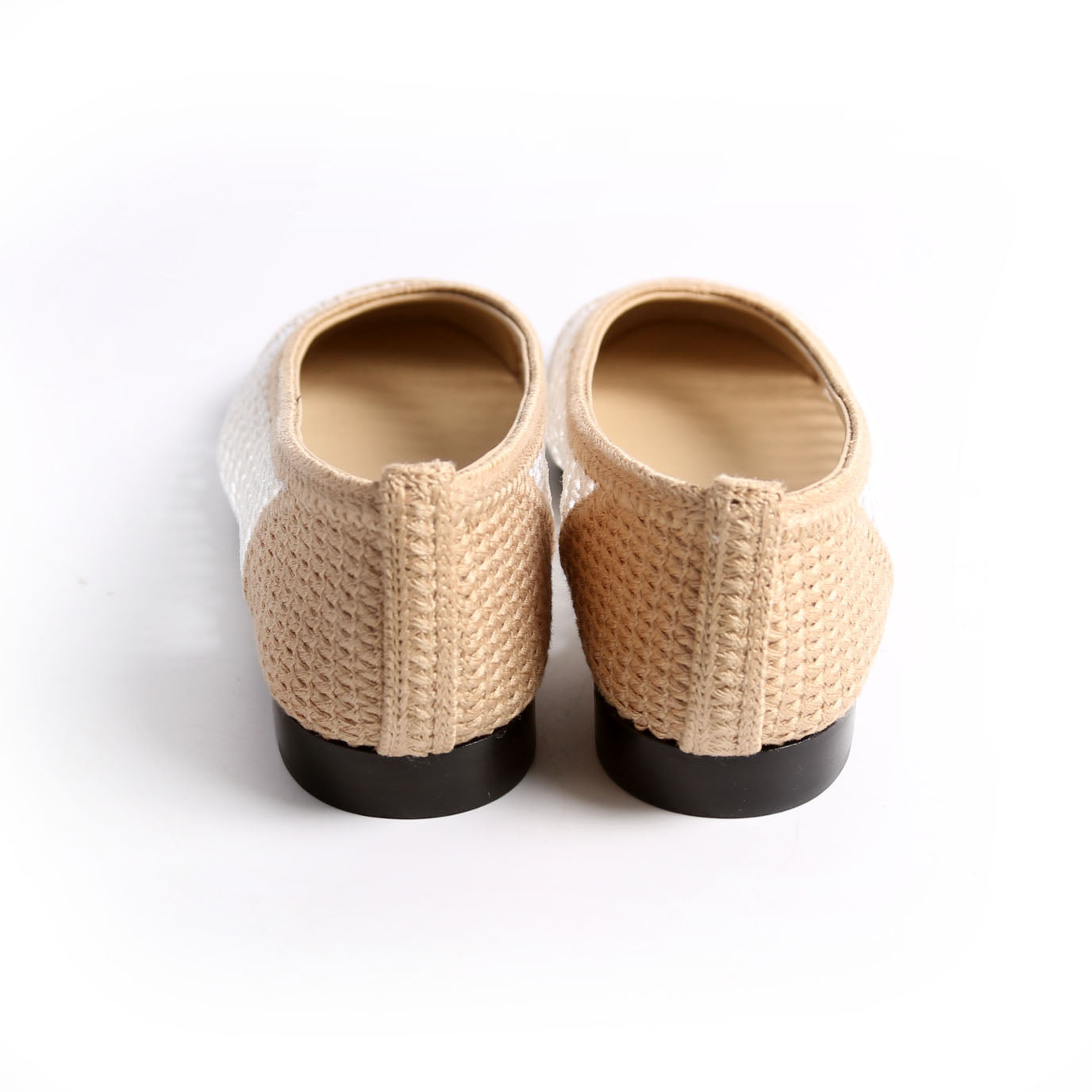 CC Cap Toe Ballet Flats Size 36.5 White/Beige