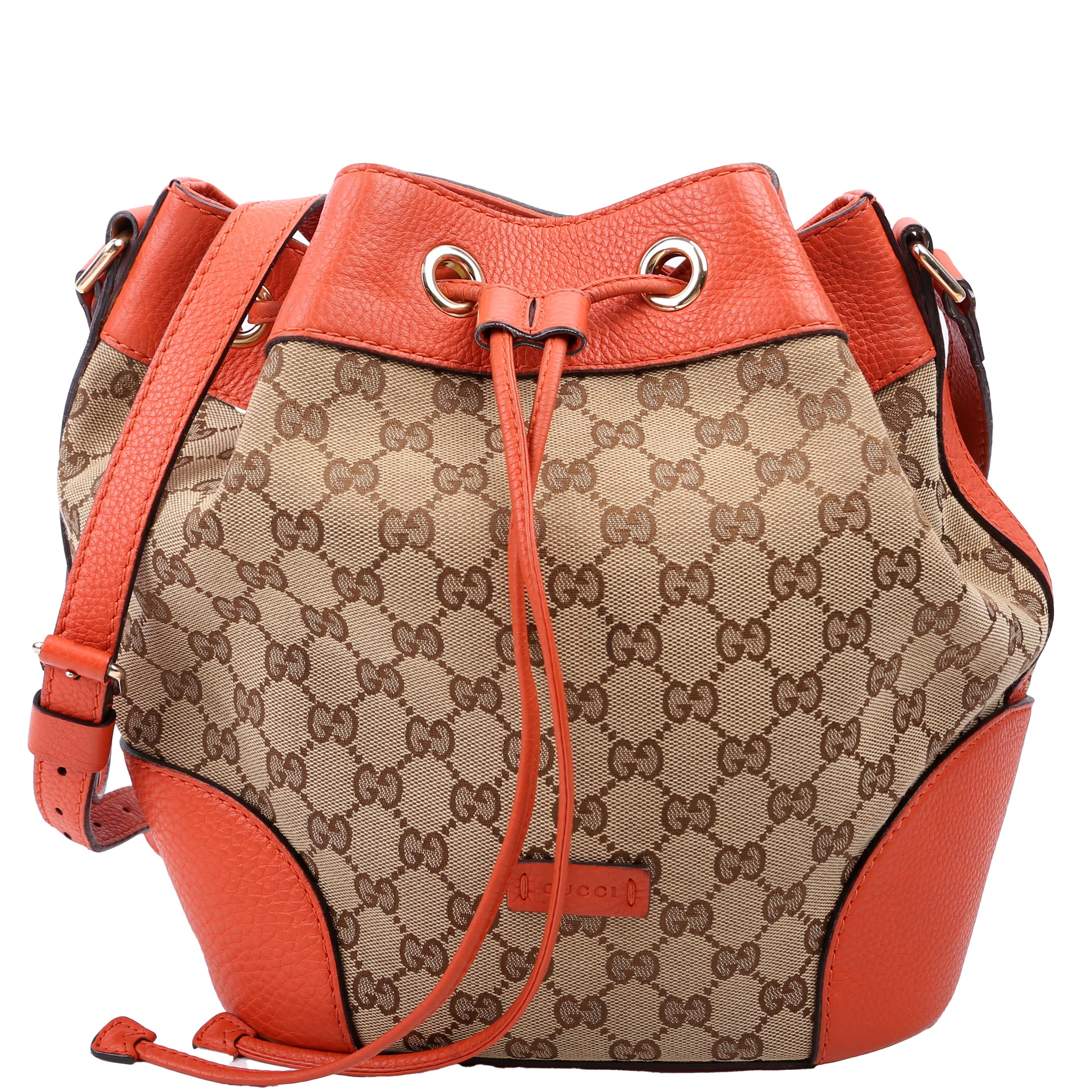 Gucci 388703 GG Canvas Drawstring Bucket Orange