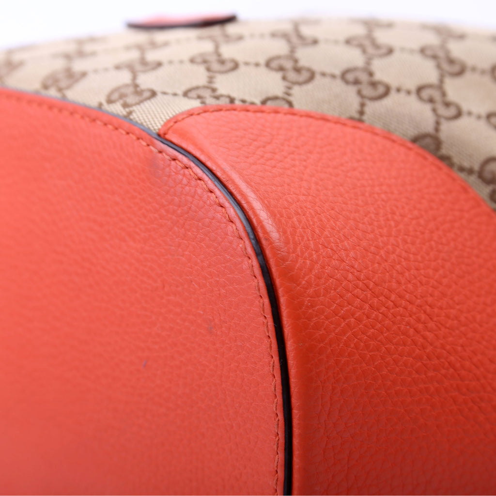 Gucci 388703 GG Canvas Drawstring Bucket Orange