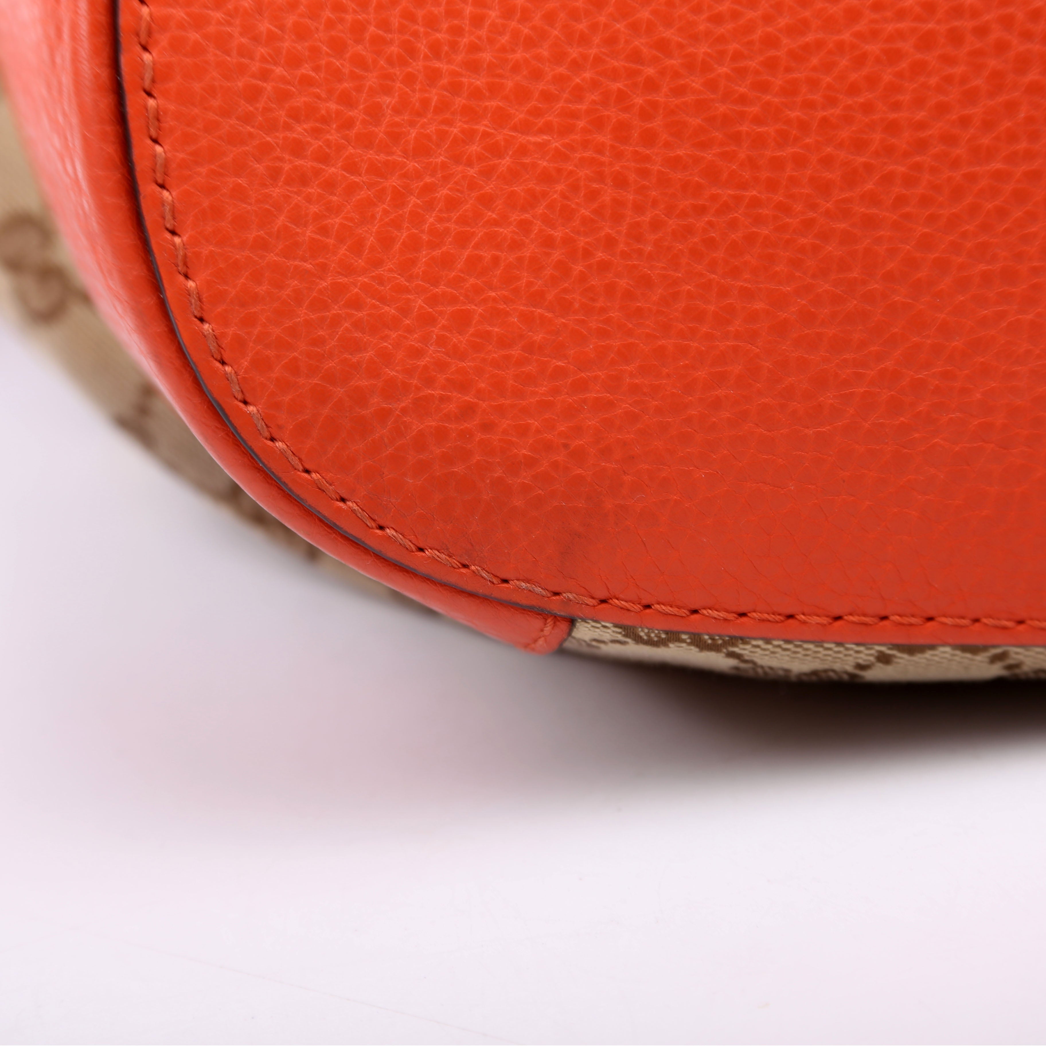 Gucci 388703 GG Canvas Drawstring Bucket Orange
