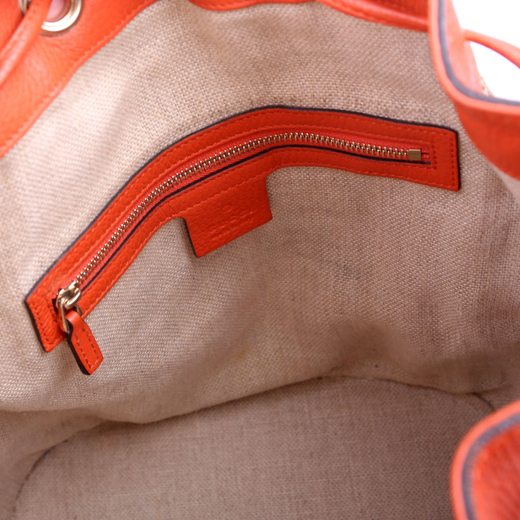Gucci 388703 GG Canvas Drawstring Bucket Orange