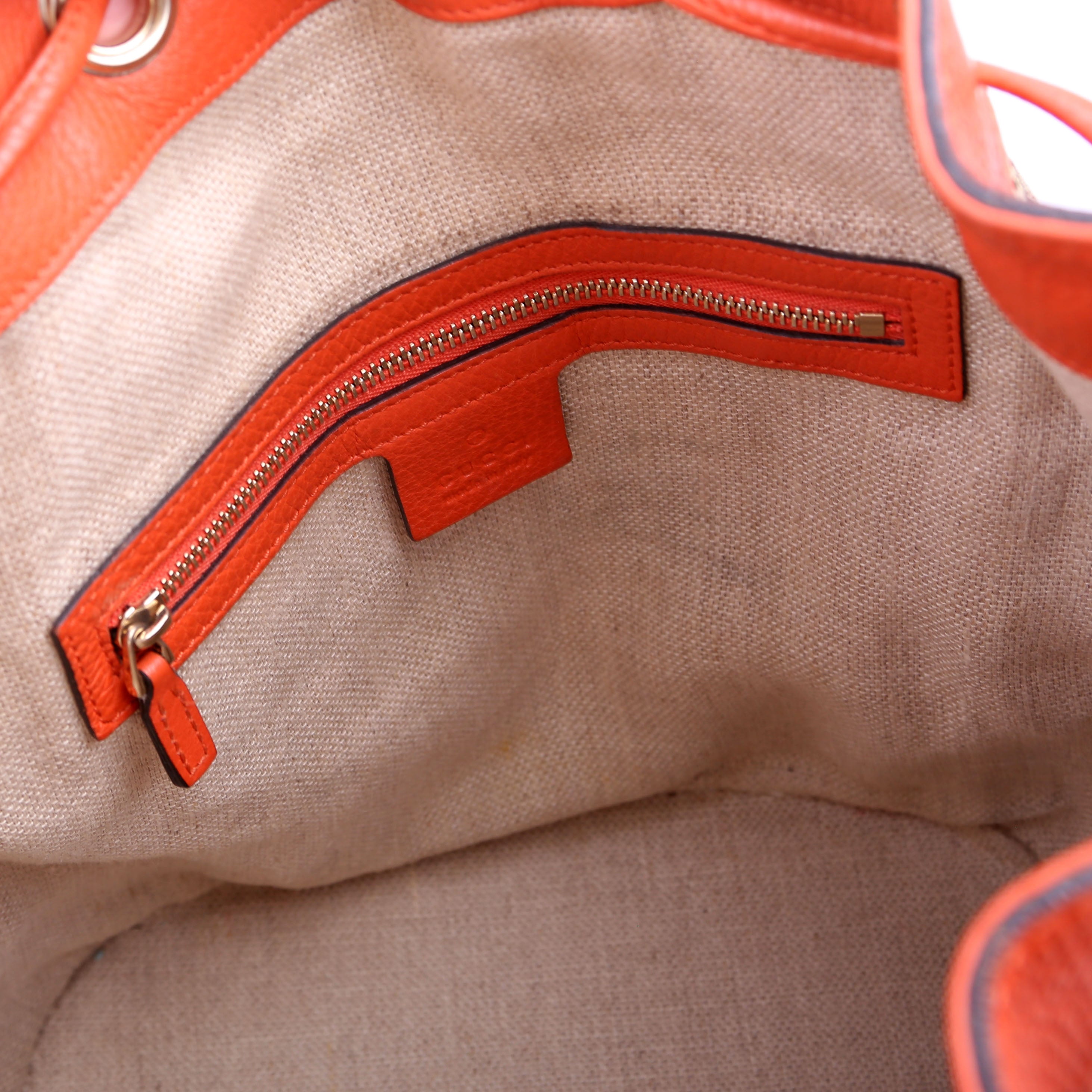 Gucci 388703 GG Canvas Drawstring Bucket Orange