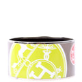 Hermes Printed Enamel Bangle Extra Wide Grey